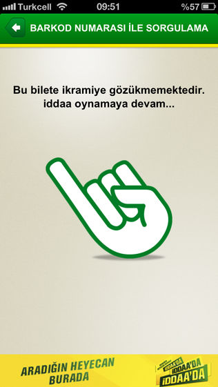Kupon Sorgulama : Kaybetti